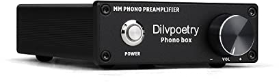 Dilvpoetry Phono Box MM Phono préampli pour Platine Vinyle préamplificateur Audio phonographe préampli (Noir)