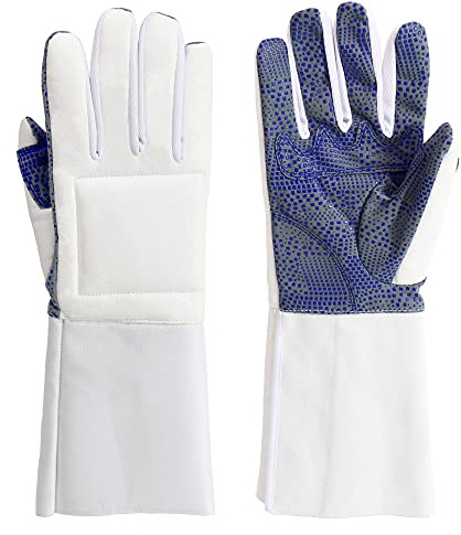 LEONARK Guantes Acolchados para Esgrima de Foil, Espada y Sable - Mitones de Cuero para Práctica de Combates - 1 Paquete (Derecha, Large)