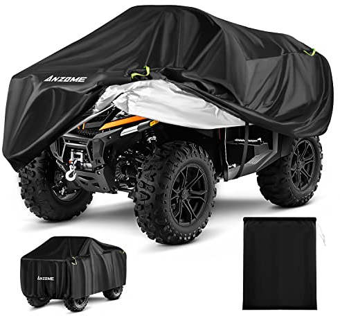 Anzome XXXL Housse de Protection pour Quad Moto ATV en Tissu 420D Oxford ImperméableGrande Housse de Quad Résistant à l'hiver Poussière Pluie Protection UV250 x110 x120cm (Noir)
