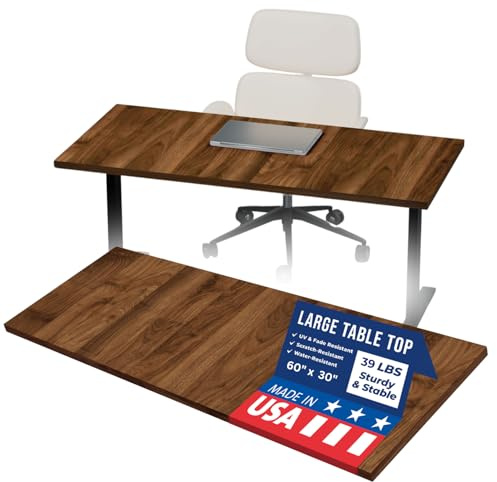 OfficeSimpli 60 x 30 Inch Desk Top, Made in USA Replacement Table Top for Sit-to-Stand Adjustable Desk Frame, Countertop, Workbench for Classroom, Home and Office (Desk Top only) - California Walnut