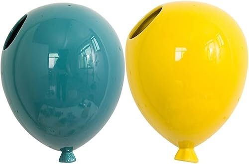 BODAH Vaso da Parete in Ceramica Palloncino - Set 2pcs Fioriere Decorative per Casa e Negozio
