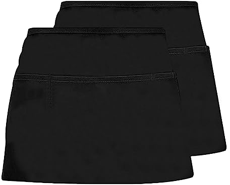 2 Mezzo Grembiule Con Tasche, Corto, Resistente Alle Macchie, Impermeabile Per Cucina, Giardinaggio, Ristorante, Caffetteria (Nero)
