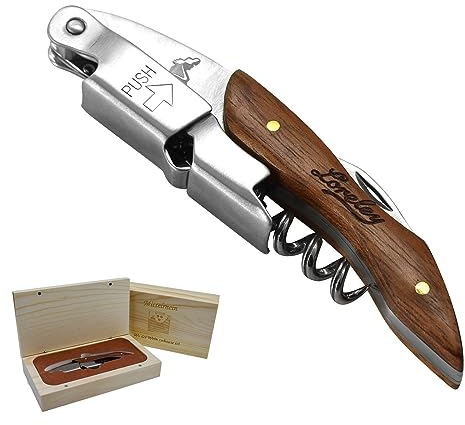 LORELEY® MITTELRHEIN Germany Premium Kellnermesser | Korkenzieher | Weinöffner | Flaschenöffner aus Olivenholz & Edelstahl für Kellner & Barkeeper | jeden Haushalt & Anlass (Loreley-Holzbox)