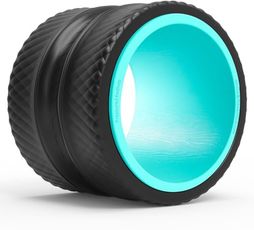 FitBeast Back Roller - Deep Tissue Massage Wheel, Yoga Wheel & Back Stretcher for Pain Relief (9'', Blue)