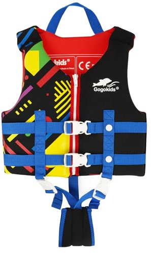 Gogokids Swim Vest Float Jacket - Kids Swimming Training Flotation Buoyancy Swimsuit with Adjustable Safety Straps for 15-35kg Child，Boys Girls Aged 2-9 Years