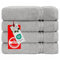 Hammetex 4er Handtücher Set, 100% Baumwolle Premium Qualität Groß 50x100cm Handtuch, Weich Saugstark Schnell Trocknendes Händehandtuch, Hellgrau