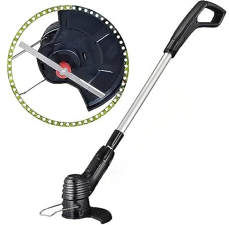 Desbrozadora eléctrica inalámbrica, cortadora eléctrica recargable por USB con varilla telescópica ajustable, 50 minutos de autonomía, ideal para cortar malezas y céspedes