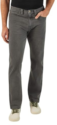 Dickies Men's Flex Regular Fit 5-Pocket Jean, Gray Wash, 34W x 32L