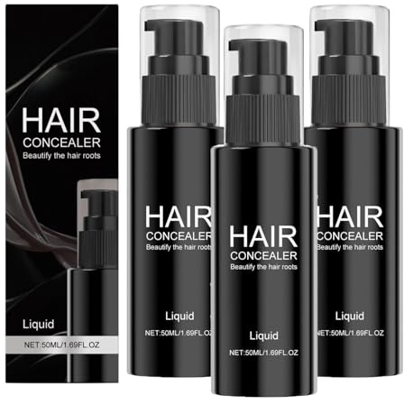 Hair Concealer, cobertura de raíz instantánea, spray de corralor de raíz para pelos de adelgazamiento, prueba de sudor y duradero, acreedor de cabello gris rápido y fácil para mujeres y hombres (3pcs)