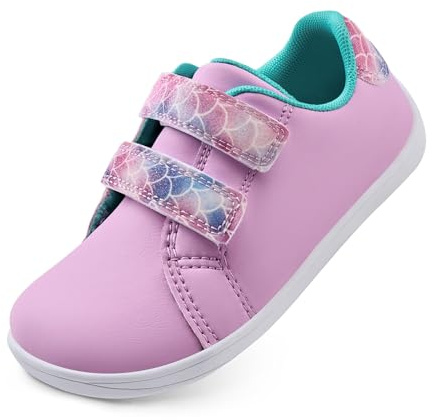Scarpe a Piedi Nudi per Bambini e Ragazze Barefoot Minimaliste Scarpe da Sneakers (Scale Pesce Viola,28 EU Larga)