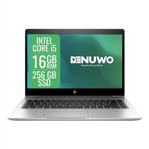 HP EliteBook Laptop Computer Business, Pc Portatile Notebook Intel i5 8th, Ram 16 Gb, SSD 256 Gb, Display FHD da 14, WiFi, Windows 11 Pro + Libre Office (Ricondizionato)