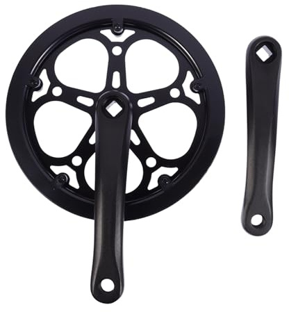 Ciieeo Juego de Bielas para Bicicleta Sola Velocidad, Brazo de 170 Mm, Plato Dentado de 52 Dientes de Hierro, Accesorio Duradero para Bicicleta de Ruta, Plegable y Piñón Fijo, Repuesto