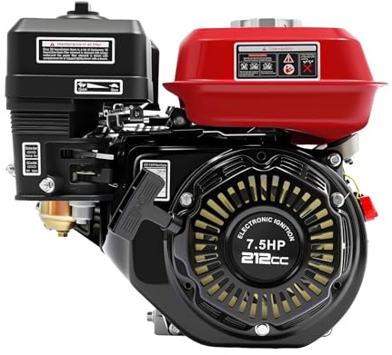 EGBNSY 7.5CV Motocultor, 212CC De 4kW Motobomba de Agua a Gasolina, 4T Bomba de Agua Gasolina, Depósito 3.6L, Con Filtro De Aire Y Puerto Sellado, Motor Desbrozadora para Motobombas, Motocultores