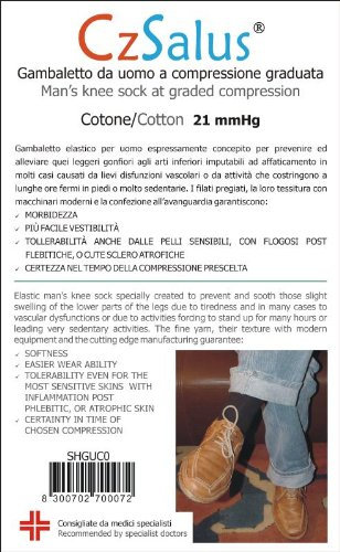 CzSalus Stützbandage aus Baumwolle, kniehoch, Tg. 4, Schwarz