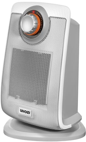 Unold 86440 keramisk värmefläkt – vit, upp till 2 000 watt, fläktfunktion, termostat, 75° oscillerande, lätt och tyst, överhettningsskydd, bärhandtag, IP21 droppsäker