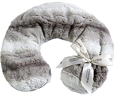 Sonoma Lavender Luxury Lavender Heatable/Chillable Neck Pillow, Microwaveable for Neck and Shoulders with Removable Washable Covers, Great for Relaxation and Pain Relief (Angora Platinum)