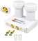 Monoblock TWIN LNB 0,1 dB Doppel DIGITAL SET 2 Teilnehmer Direkt 2 Sat Astra 19,2° Hotbird 13° LMB LNC FULL HD TV 3D Ultra HD 4K SKY + 2 x Gummitülle + 2 x F-Stecker vergoldet OPTICUM / GLOBO + DiSEqC integriert