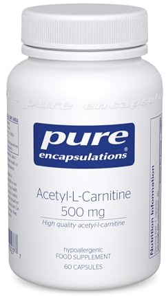 Pure Encapsulations - Acetyl-l-Carnitine (ALCAR) 500mg - Hypoallergenic Amino Acid Supplement - 60 Capsules