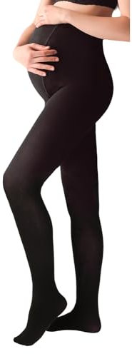 Giulia Strumpfhose schwangerschaft umstandshose schwarz blickdicht Mama Cotton 200 M