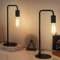 HAITRAL Vintage Industrielle Tischlampe, Metall Nachttischlampen 2er Set, Tischleuchte, E27 Schreibtischlampen für Schlafzimmer, Wohnzimmer, Büro - Schwarz