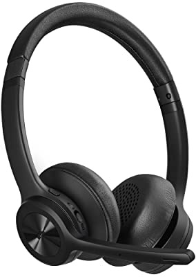 EKVANBEL Bluetooth Headset V5.2, Wireless Headphones with Noise Cancelling Microphone, On Ear Wireless Headset for Cell Phones Laptop Computer