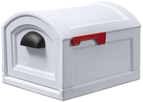 Step2 Town-to-Town XL Post-Mount Mailbox, Weather Resistant, Large Outdoor Mailboxes, Made of Durable Plastic, Easy to Install, USPS T4 Sized Mailbox, Flag Included, Classic White