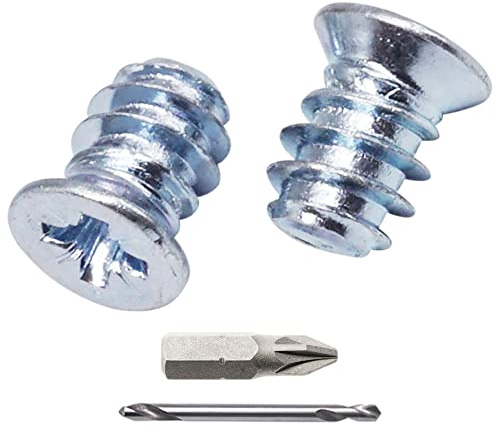 SKIR'CO (100 pz) Viti Euro Zincate 6,2 x 9 mm, Viti per Guide per Cassetti, Testa Svasata Piatta (Punta Trapano Inclusa)