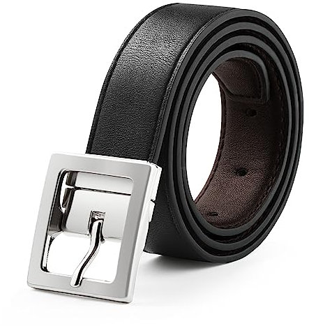 AWAYTR Reversible Kids Belt for Boys - Brown & Black Leather School Uniform