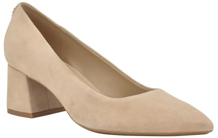 Calvin Klein Women's Lenott Pump, Light Natural Suede 110, 8.5