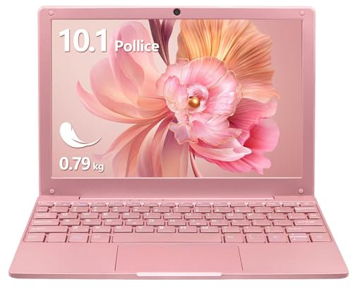 LONGEVINCE Piccolo mini laptop,10,1 pollici (0,79 kg),ultra sottile e leggero netbook 11,Celeron N4000,8 G DDR4,webcam,USB 3.0,tipo C,HDMI,perfetto per bambini e adulti (Oro rosa, 8G+128G SSD)