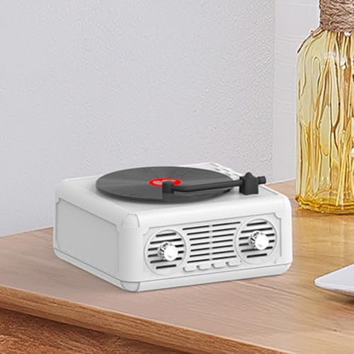 Radio FM portátil, altavoz integrado, reproductor de CD retro compatible con Bluetooth, para picnics, fiestas, camping, viajes (blanco)