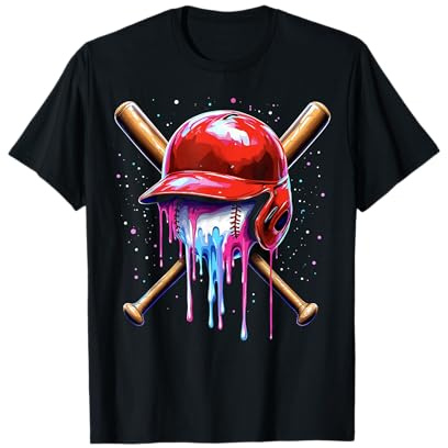Baseball Drip Boys Ice Cream Drip Youth Bats Helmet Drip T-Shirt
