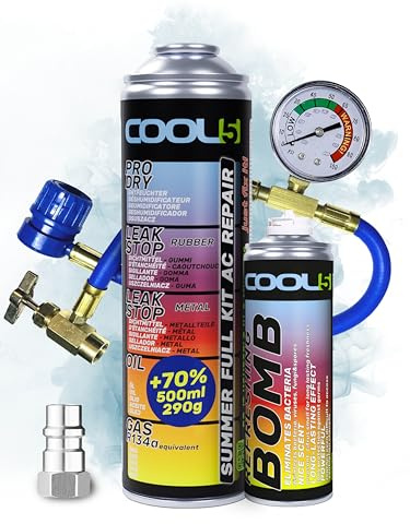 Cool5, sustituto r134a, Sellador, refrigerante para aire acondicionado de automóviles, equivalente a 660 g, 1 lata, 5 en 1, 235g,