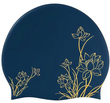 DmDoyy Badekappe Damen, Schwimmhaube Damen, Lange Haare Silikon Swimming Cap Bademütze Für Männer Frauen, Schwimmkappe rutschfest Für Schwimmbad Training Sport, Schützt Haare & Ohren