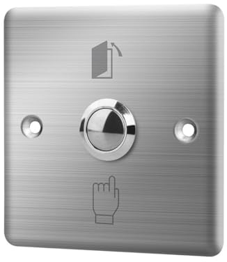 VNLCPX Klingeltaster Aufputz Außen Edelstahl, Türklingel Aufputz Innen, Klingelknopf Außen Wasserdicht, Klingel-Platte, 86 x 86 mm, Grau