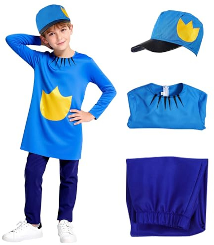 Formemory Blue Dog World Book Day Costume Set with Hat,Top and Trousers for Storybook Dress Up and School Themed Events