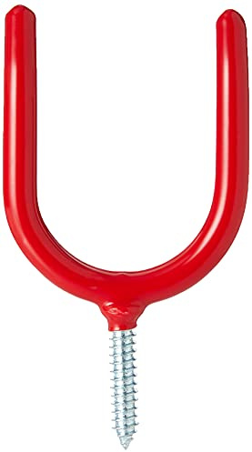Merriway® BH00902 (5 Pcs) Tool Storage Shed Garage Hook, Red Plastic Coated - Pack of 5 Pieces