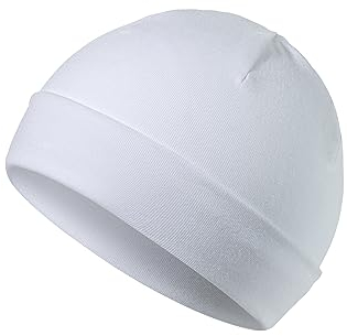 Sterntaler OCS Beanie – Lässige Slouch Beanie Mütze aus Singlejersey (Bio) – Unisex Kopfbedeckung – tragbar mit oder ohne Umschlag – Baby und Kinder Übergangsmütze – weiß, Gr. 33