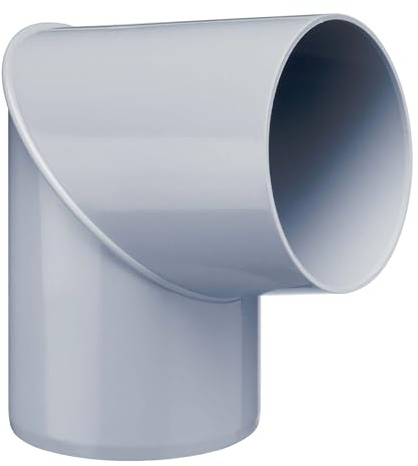 INEFA Coude de tuyau de descente 80 degrés 85mm Gris PVC | Pièce de raccordement accessoire de gouttière, montage par emboîtement facile, Made in Germany