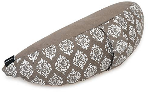 Yogishop Reise-Meditationskissen Halbrund - Vintage - Cotton Grau