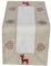 Tischläufer - Hirsch - beige und weiß rot bestickt sehr schöne festliche Stickerei für Winter Weihnacht Tischdecke, Größe:40 x 90 cm