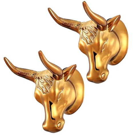 NONDK Gold Bull Art för Elektrisk Gitarrförvaring, Gitarrväggfäste, 2 Väggmonterad Rack, Ukulele Krokställ.