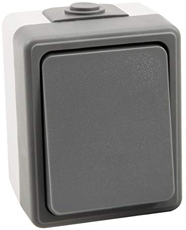 MC POWER - Surface-Mounted Wet Room Toggle Switch | Secure | Grey, IP44