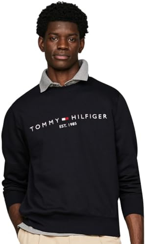 Tommy Hilfiger Men’s Tommy Logo Sweatshirt without Hood, Blue (Desert Sky), M