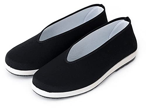 AUTOS Chinese Traditional Old Beijing Shoes Martial Art Kung Fu Tai Chi Rubber Sole Shoes Black,13