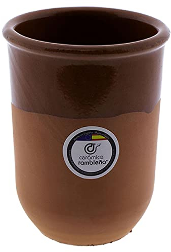 CERÁMICA RAMBLEÑA | Vaso de cerveza | Vaso barro rojo - Modelo 03 | Jarras de cerveza en barro rojo | Vasos de agua | 350 ml