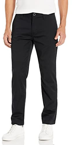 Volcom Herren Frickin Stretch-Chinohose mit Moderner Passform Hose, schwarz 1, 34W / 32L