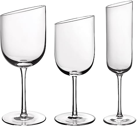 Villeroy & Boch NewMoon Wein- und Sektgläser Set, 12er Set, jeweils 4 Gläser, Elegante und moderne Kristallgläser für jeden Tag, klar, spülmaschinengeeignet