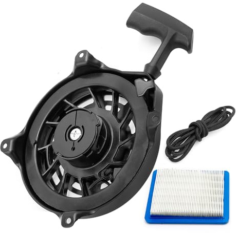 Anxingo 497680 Recoil Starter Assembly Replacement for B&S 6.75 Craftsman Toro Troy-Bilt Tb210 TB230 Lawn Mower Pull Start Assembly Replace Oregon 31-068, Rotary 12368 with Air Filter
