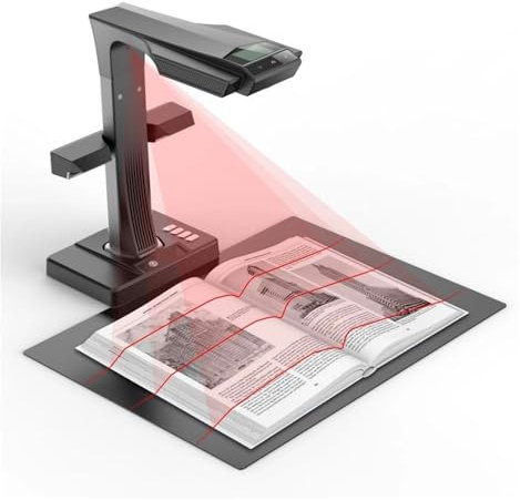 Dokumentskanner Boka dokumentskanner Bärbar 24 MP kamera, A3-storlek med Smart OCR Led bordslampa for hemmakontor